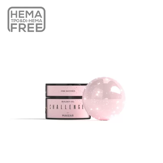 Gēls Makear, Challengel Shimmer Pink HG13 - builder gel 15ml